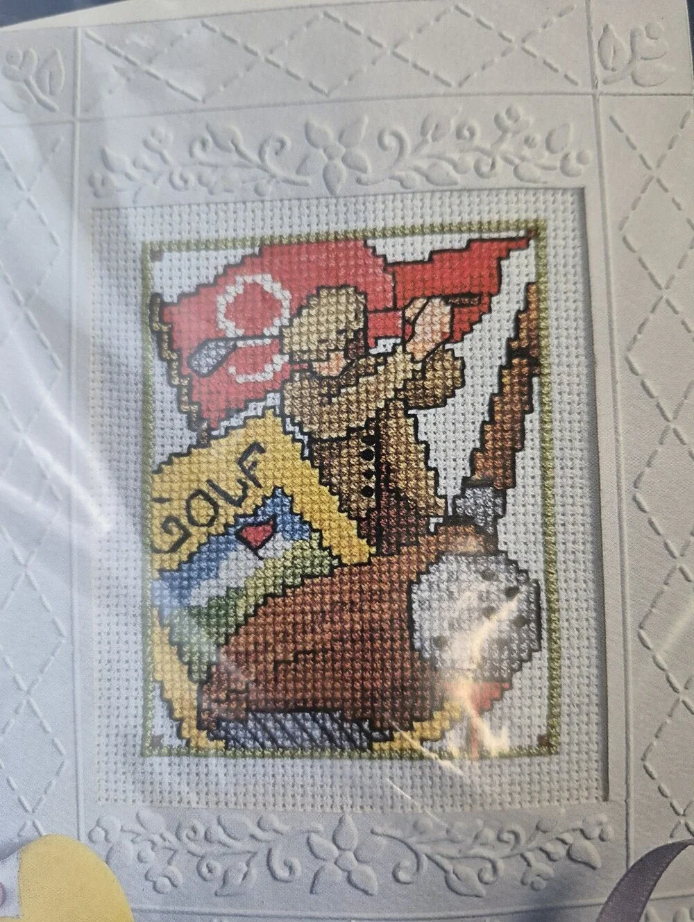 Design Works Crafts #825 Cross Stitch Greetings Golf Card Kit New Sealed